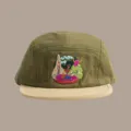 Gorra de béisbol para niños color-block con bordado colorido para primavera y verano. - 3-8 Años / Verde oliva