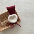 Kinder Plüsch Ohrenschützer Winter Farbblock Flauschig Ohrwärmer Detailansicht Nahaufnahme - 3-9 Jahre (Nur als Referenz) / Rot