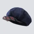 Kinder Jeans Schiebermütze Retro Barett Sommer Karo Krempe Freizeit Sonnenhut neu - 3-10 Jahre (Kopf 49-54cm) / Dunkles Karo