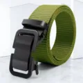 Herren Freizeit Segeltuch Gürtel mit Metall Automatik Schnalle für den täglichen Gebrauch. - 120cm (2 Stück) / Armeegrün