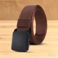 Brauner Herren Taktischer Canvas Gürtel aus strapazierfähigem Nylon mit schwarzer Schnalle. - 120cm / Braun