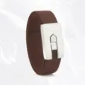 Brauner elastischer Webgürtel mit silberner Legierung Schnalle lässiger Stil Unisex - 125cm / Silberschnalle - Kaffee