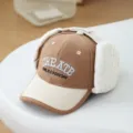 Kids corduroy winter baseball cap with ear flaps, warm fleece lined cute hat for boys and girls. - 【Head Circumference 50-54CM】 / Khaki