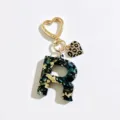 Harz Buchstabe R Schlüsselanhänger Gold Herz Leo Muster Anhänger Mode Alphabet Taschenschmuck - Buchstabe R