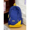 Zaino casual leggero coreano da donna, mini borsa scolastica blu e gialla elegante. - Taglia L / Blu scuro
