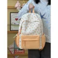 Zaino da studente carino stile coreano con stampa di frutta, borsa grande ed elegante. - Taglia L / Arancione