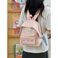 Mochila escolar rosa estilo coreano casual minimalista linda bolsa para estudiantes - S / Rosa