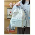 Zaino per studenti carino in stile coreano con fresco motivo blu e bianco, borsa casual. - Taglia S / Blu