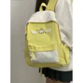 Korean style cute cat wing backpack large capacity color blocking school bag for student girl - Siamese Star Style / Yellow
