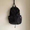 Zaino nero semplice a pois stile coreano borsa da scuola in nylon casual viaggio - Nero