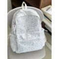Zaino casual con stampa a stella in stile coreano borsa scolastica bianca per viaggi - Taglia L / Bianco