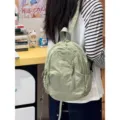 Piccolo zaino in nylon verde chiaro casual versatile zainetto da viaggio quotidiano - Verde