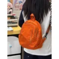 Zaino arancione in nylon compatto borsa da viaggio casual leggera per trekking all'aperto - Arancione