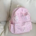 Sac à dos rose motif étoiles pour filles, cartable léger et mignon pour les voyages quotidiens. - S / Rose