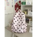 Zaino rosa a pois in stile coreano leggero borsa scolastica casual per uso quotidiano - Borsa Singola Senza Accessori / Rosa