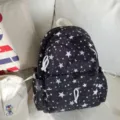 Sac à dos décontracté motif étoiles style coréen pour femmes et filles, cartable léger. - S / Noir