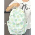 Zaino stile coreano carino con stampa di frutta grande capacità borsa scolastica casual giornaliera - Zaino Verde (Senza Accessori)