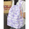 Zaino in tela stampata con frutta carina in stile coreano grande capacità per studenti. - Viola