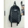 Zaino elegante nero e grigio a pois per la scuola, i viaggi e gli spostamenti quotidiani. - Zaino Nero (Senza Accessori)