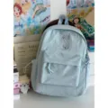 Zaino carino in stile coreano con fiocco per studenti campus grande capacità casual - Zaino Blu (Senza Accessori)