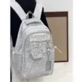 Zaino scolastico a pois carino in stile coreano per ragazze, leggero grande capacità. - Borsa Singola a Pois / Bianco