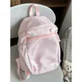 Zaino ita rosa a pois con tasca trasparente e ali carine per la scuola delle ragazze - Grande + Piccole Ali / Rosa