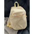 Light yellow polka dot transparent front pocket backpack daily student casual cute school bag - Yellow