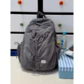 Zaino in nylon arricciato grigio stile coreano leggero viaggio tempo libero grande capacità - Grigio
