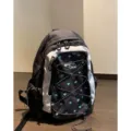 Zaino casual grigio scuro con cuori blu, spaziosa borsa per la scuola e i viaggi. - Zaino Nero (Senza Accessori)