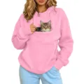 Close-up van de grote kangoeroezak op de roze huisdier-hoodie voor comfortabel dragen van katten. - S / Tops / Roze