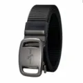 Herren schwarzer taktischer Nylon Gürtel mit Metall Automatik Schnalle Freizeit Outdoor Gurt - Einheitsgröße 120 cm / Schwarz