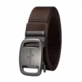 Herren Taktischer Nylon Gürtel mit Metall Automatik Schnalle, langlebiger Hosengürtel. - Einheitsgröße 120 cm / Kaffee