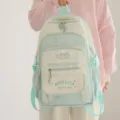 Zaino da scuola verde menta per ragazze simpatico motivo a stelle grande capacità campus - Verde