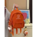 Orange cute dog cartoon backpack, stylish casual school bag for teenage students and daily use. - With Squishy Toy / S / Orange