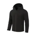 Men's solid color windproof hooded jacket, lightweight breathable outdoor mountaineering coat. - S / Tops / Black