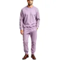 Men's Solid Purple Fleece Tracksuit Crewneck Sweatshirt and Joggers Casual Sportswear Set - Light Purple