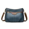 Stijlvolle zachte lederen dames schoudertas crossbody, elegant casual ontwerp voor dagelijks. - Blauw