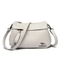 Vrouwen krokodillenpatroon lederen schoudertas casual crossbody handtas stijlvolle handtas - Lichtgrijs