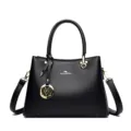 Klassieke zwarte handtas voor dames, elegante schoudertas en shopper voor dagelijks gebruik. - Zwart