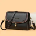 Damen Retro Umhängetasche stilvolle kleine quadratische Handtasche für Alltag Pendeln Mode - Schwarz