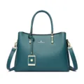 Donkergroene Grote Capaciteit Dames Handtas Elegante PU Lederen Schoudertas Stijl - Blauw