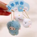 Simpatico pecora peluche portachiavi magnetico animale bambola borsa ciondolo regalo - Stile Tre Pecore