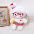 Muro peluche pecora bianca con cappello da cuoco e occhiali, morbido giocattolo regalo. - 24cm / Pecorella con Gonna a Quadri Rossi