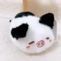 Simpatico maialino di peluche giocattolo morbido bambola animale per regalo carino da ragazza. - Bianco e nero / 18cm