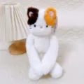 Peluche gattino tricolore a braccia lunghe morbido simpatico animale di peluche regalo - Serie Magnetica a Braccia Lunghe - Gatto / 28cm