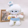 Simpatica bambola di peluche da chef con occhiali blu e grembiule, morbido regalo per ragazze. - 24cm / Pecorella con Gonna a Quadri Blu