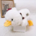 Simpatica paperella di peluche bianca con cresta rossa, bambola morbida regalo decorazione per la casa - Sdraiato Problema di Bacche / 28cm / Rosso bianco