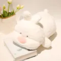 Simpatico peluche bianco, morbido animale di peluche, bambola sdraiata, design adorabile bambini. - Coniglio Hanhan