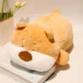 Simpatico peluche di animale sdraiato, morbida bambola di stoffa cuscino, regalo accogliente. - Cane Shiba Inu