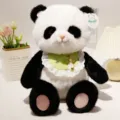 Simpatico panda peluche animale imbottito morbida bambola con bavaglino regalo ideale - Panda con Bavaglino / Piccolo Altezza 40cm